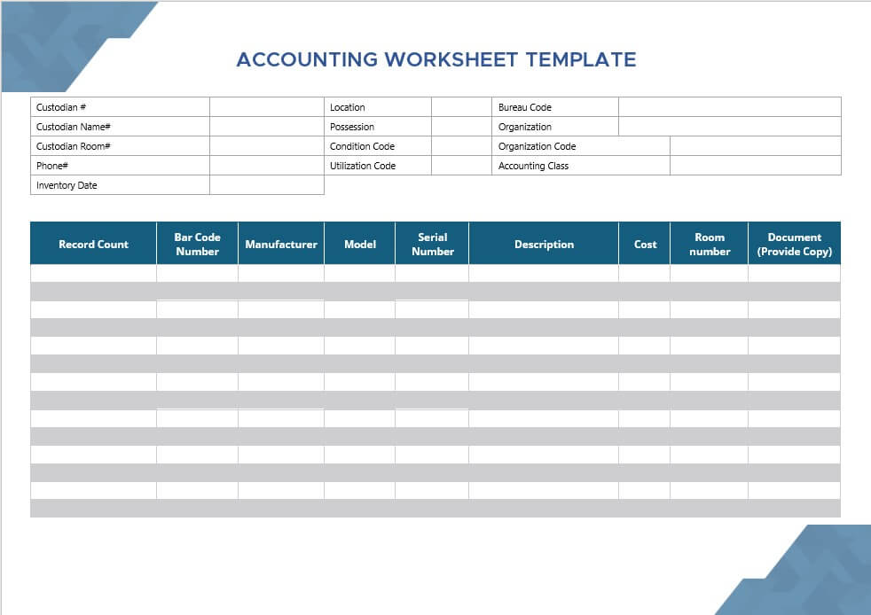accounting worksheet template 1