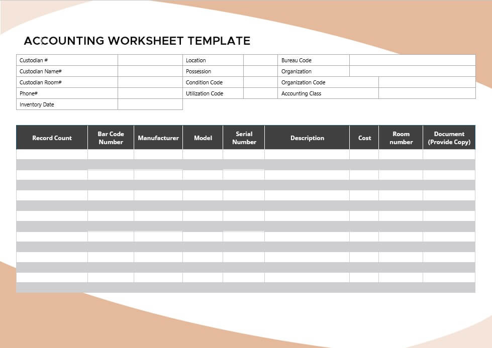 accounting worksheet template 7