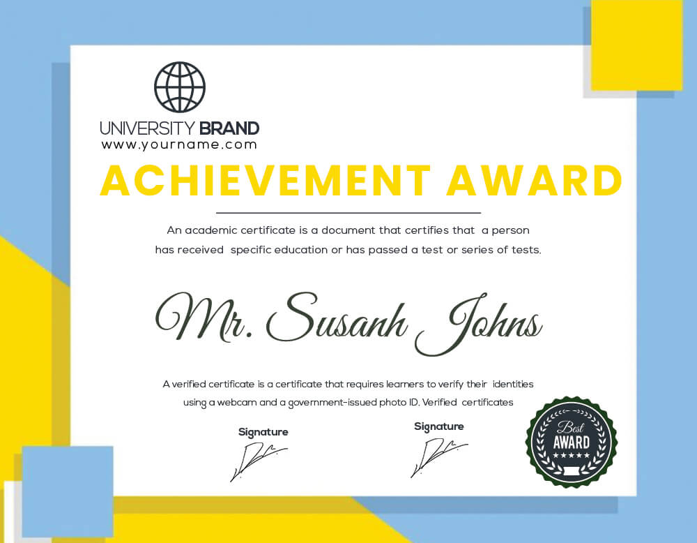 achievement award template Free Templates in PSD file