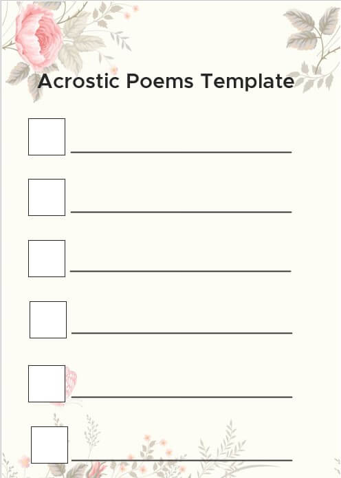 acrostic poems template 3