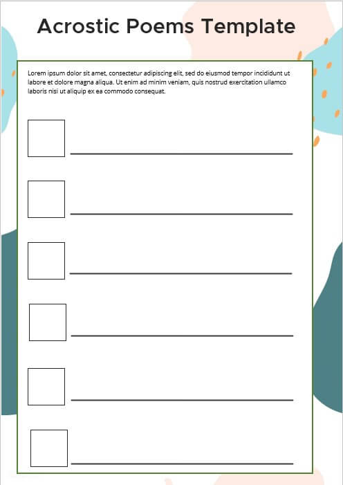 acrostic poems template 4