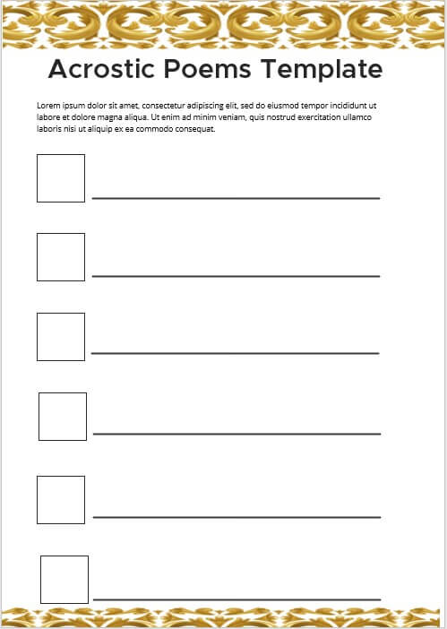 acrostic poems template 7