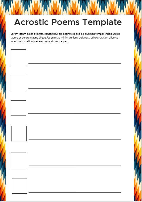 acrostic poems template 9