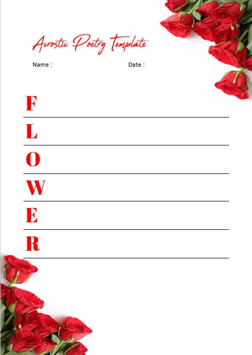 acrostic poetry template 5