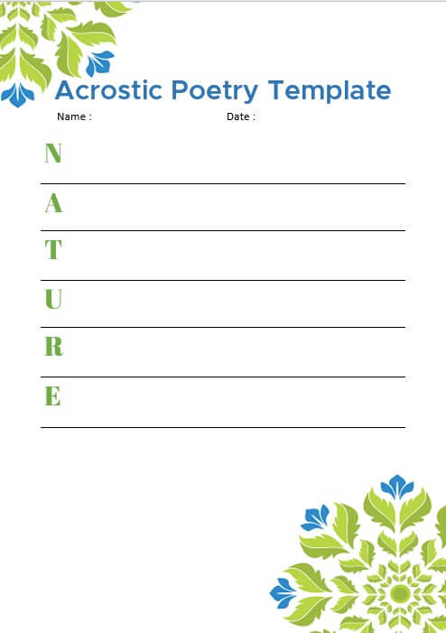 acrostic poetry template 7
