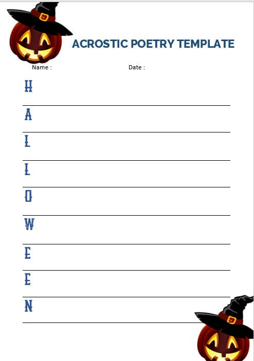 acrostic poetry template 9