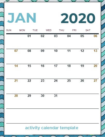 activity calendar template 10