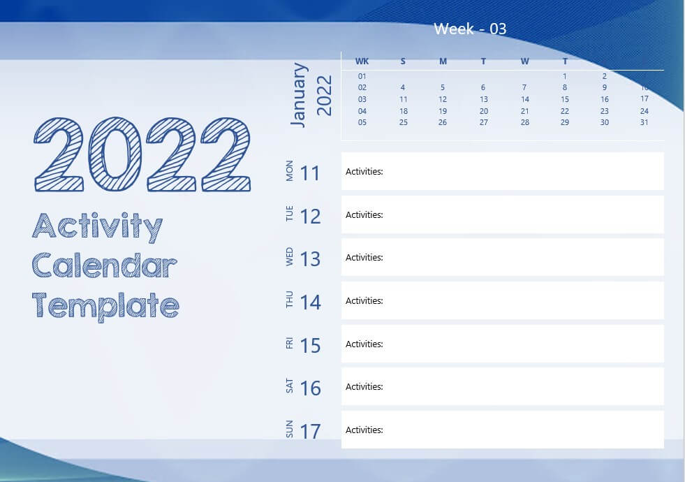 activity calendar template 8
