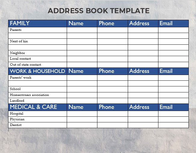 address book template 9