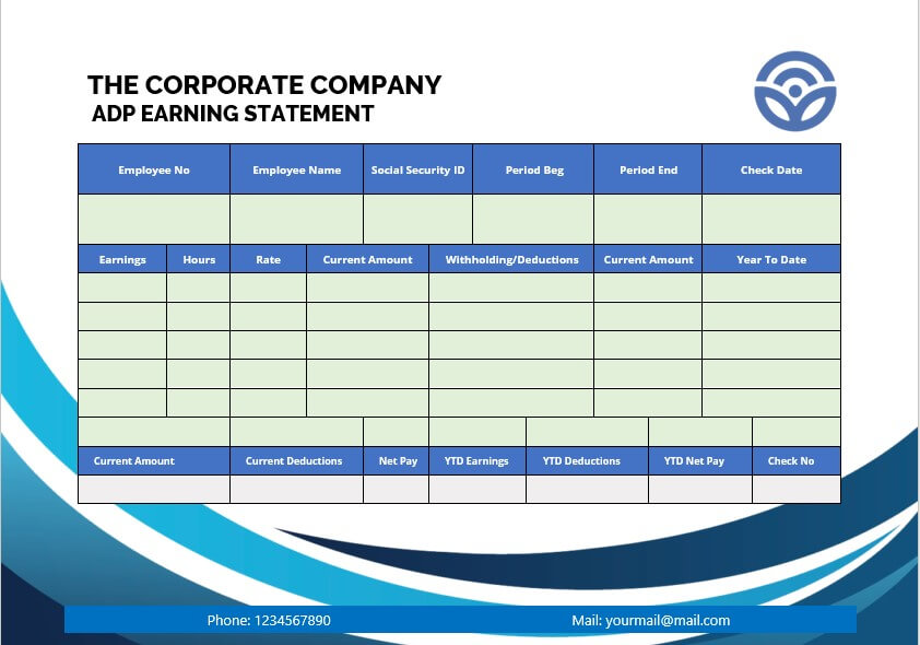 adp earnings statement template 10