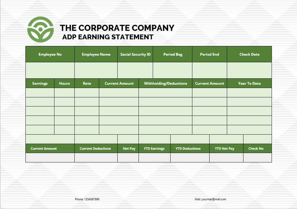 adp earnings statement template 6