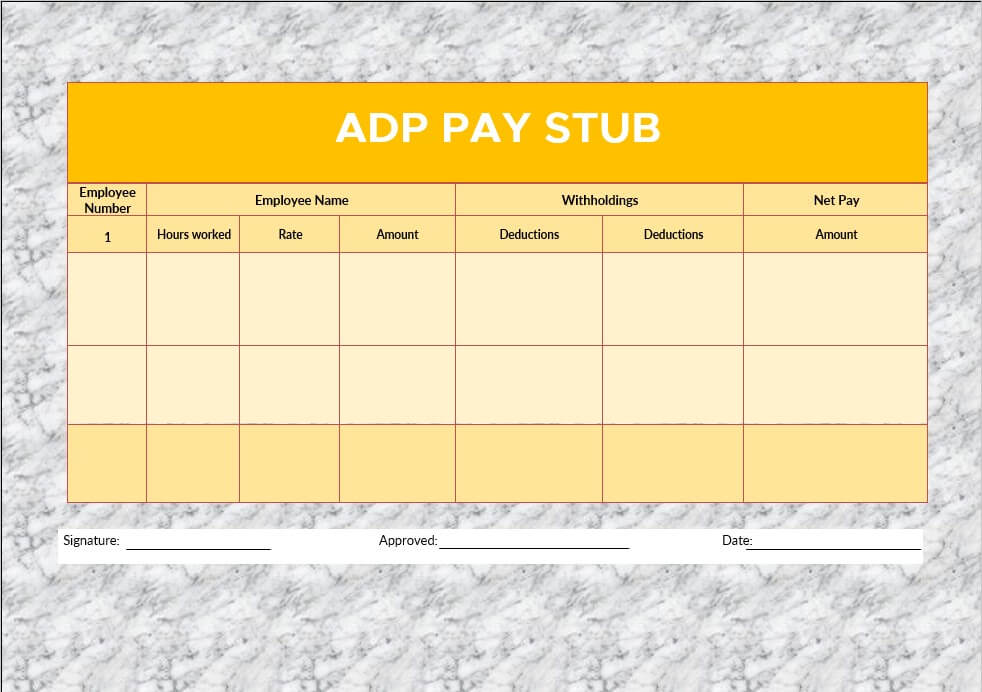 adp pay stub template 3