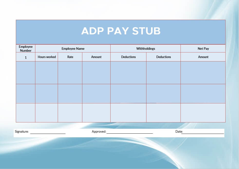 adp pay stub template 5