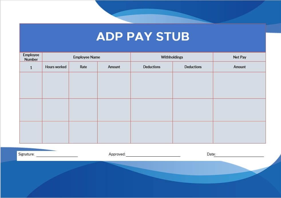 adp pay stub template 8