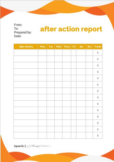 after action report template 8