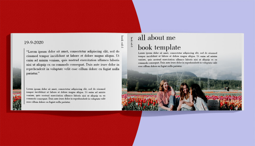 all about me book template PSD File Free Download