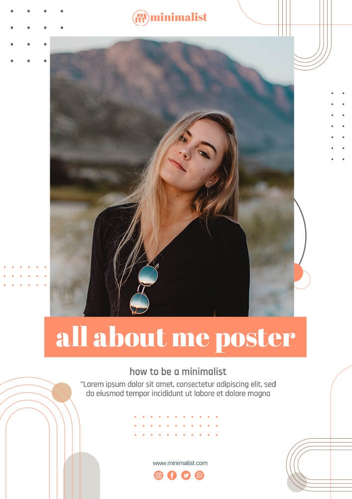 all about me poster Free PSD file photoshop
