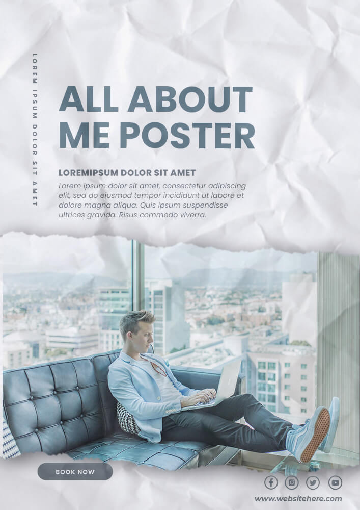 all about me poster Templates for Photoshop