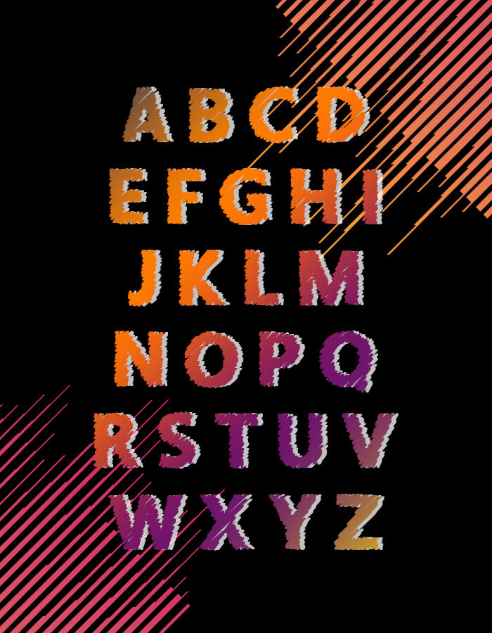 alphabet letters template Free PSD file photoshop