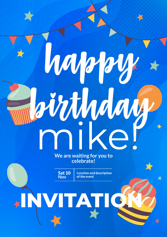 birthday invitation Free PSD file photoshop