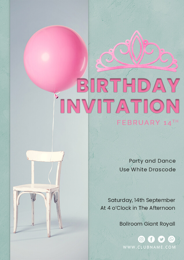 birthday invitation template Free PSD file photoshop