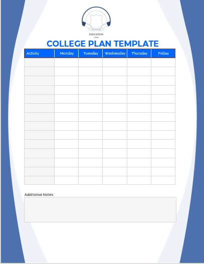 college plan template 5