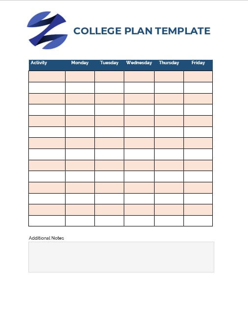college plan template 7