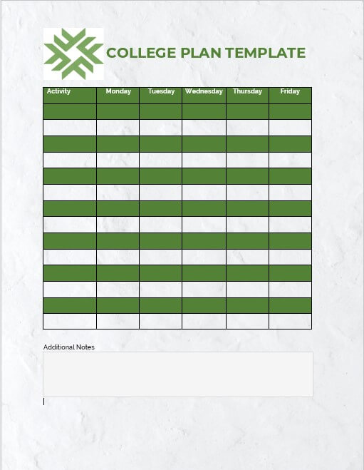 college plan template 9