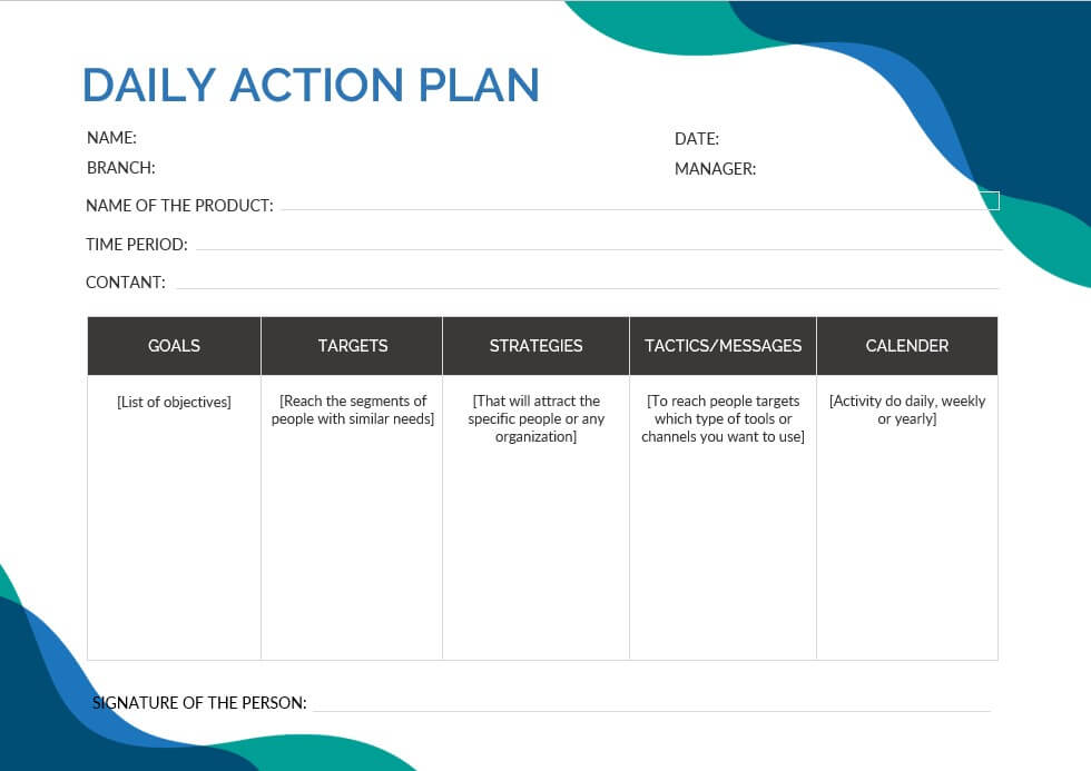 day action plan template 10