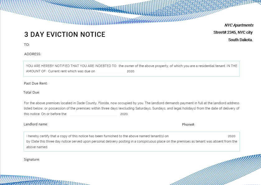 day eviction notice template 1 1