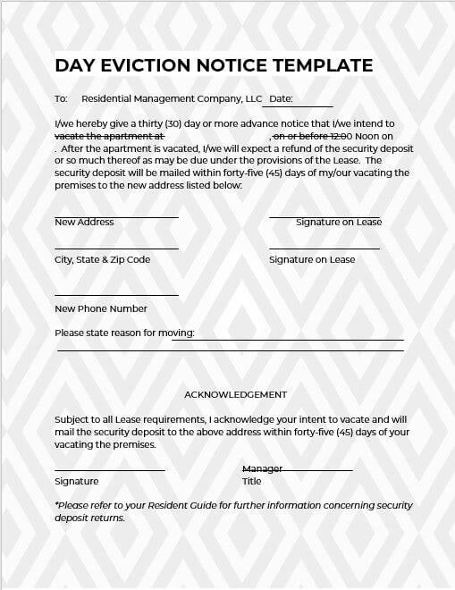 day eviction notice template 10