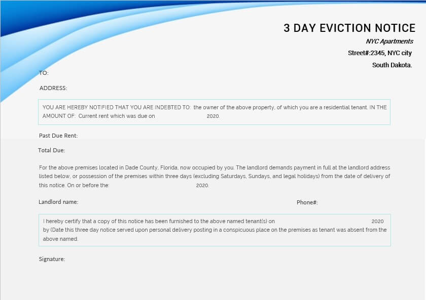 day eviction notice template 4 1