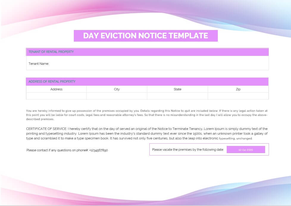 day eviction notice template 5 1