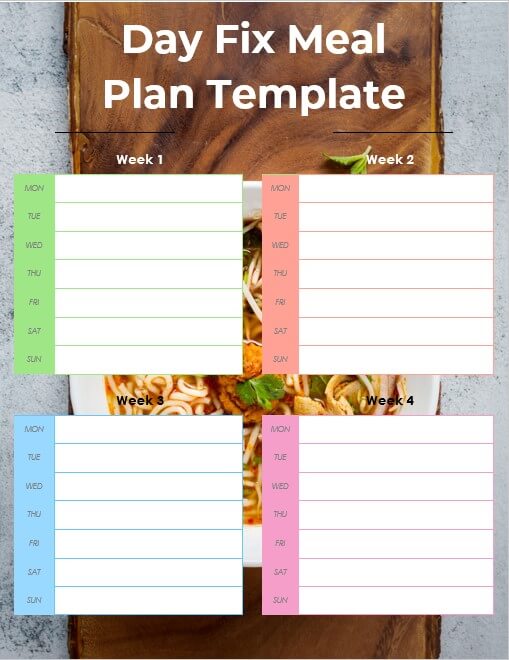 day fix meal plan template 9