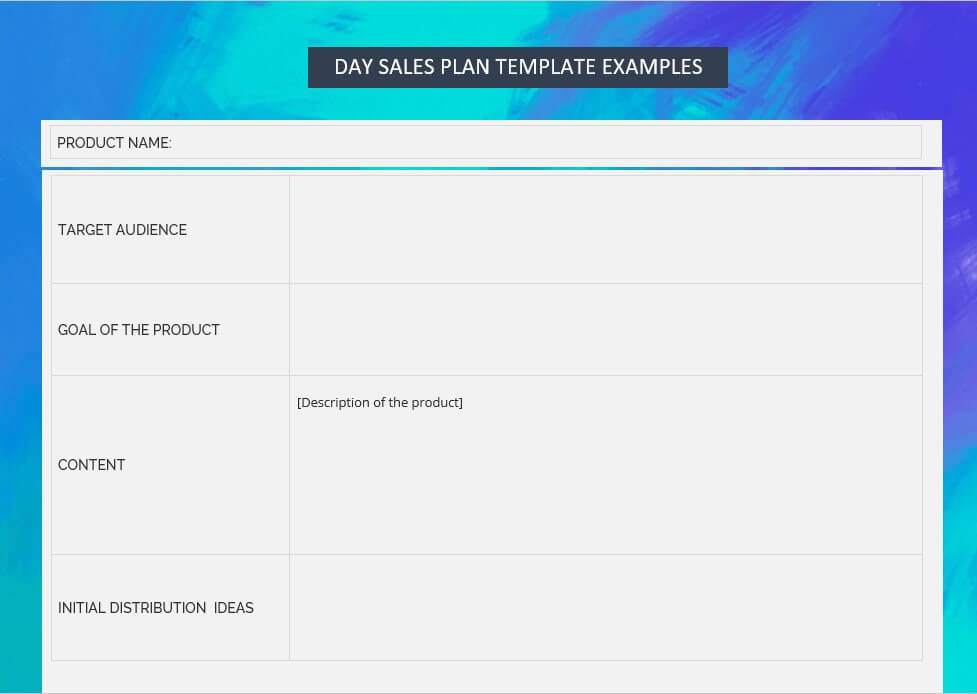 day sales plan template examples 1