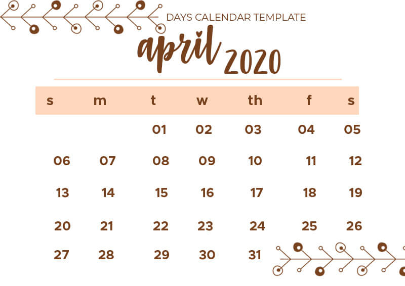 days calendar template Free PSD file photoshop