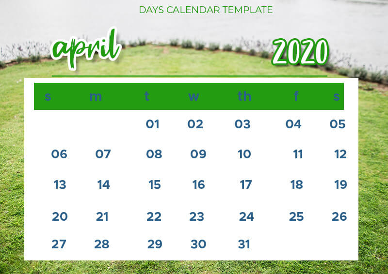 days calendar template Free Templates in PSD file