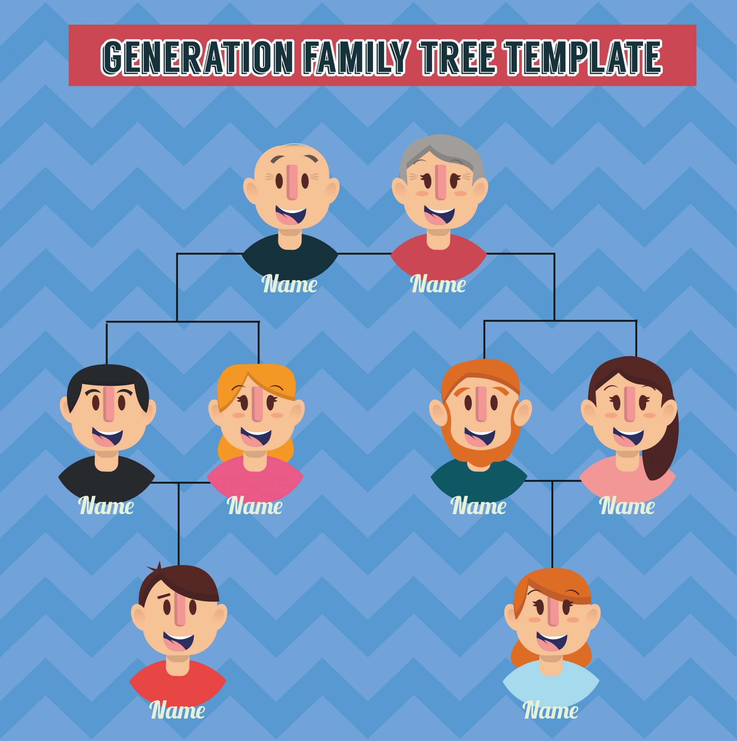 generation family tree template Free PSD file photoshop 1