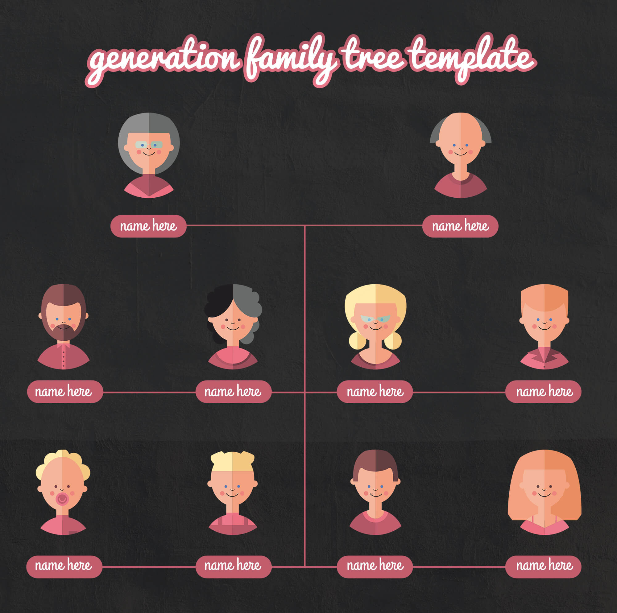generation family tree template PSD idea Design Sample 1