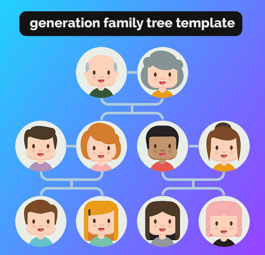 generation family tree template PSD idea Design Sample