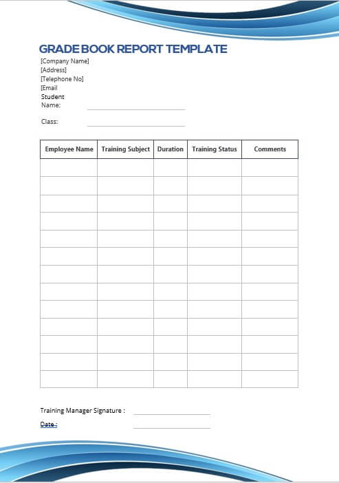 grade book report template 4 1