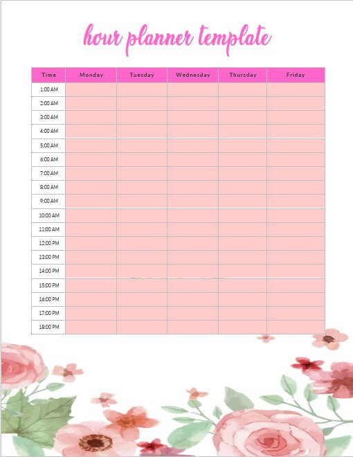 hour planner template 1