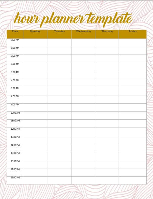 hour planner template 3