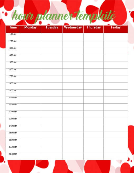 hour planner template 4