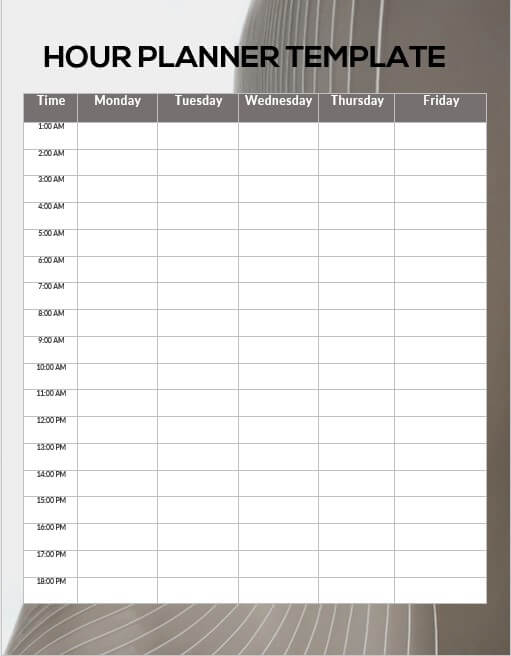 hour planner template 5