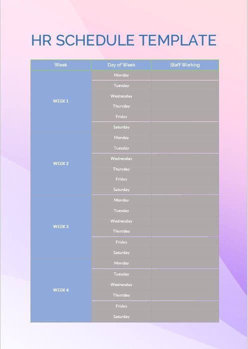 hr schedule template 5