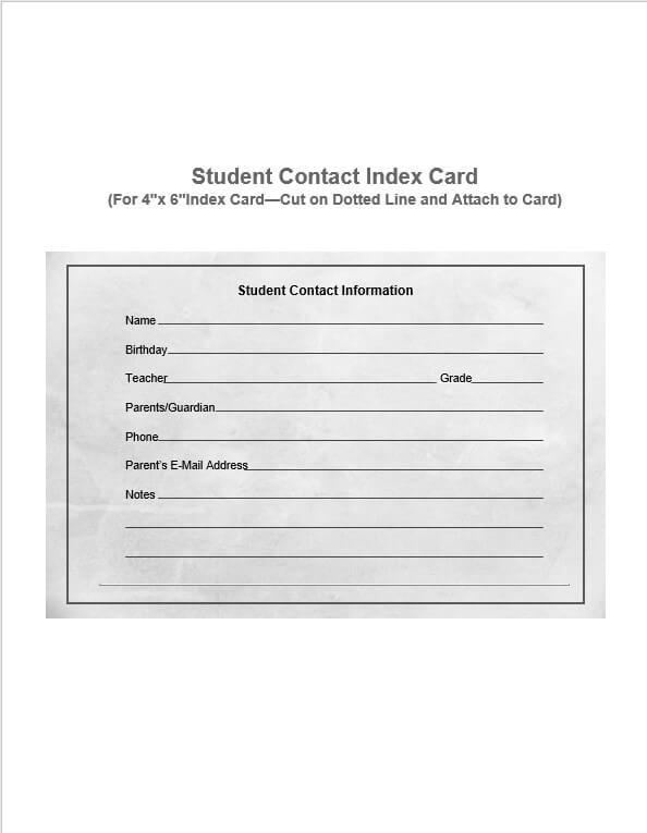 index card template 1