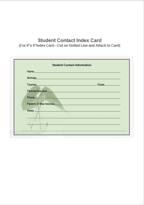 index card template 4