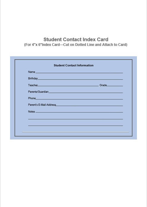 index card template 5 1