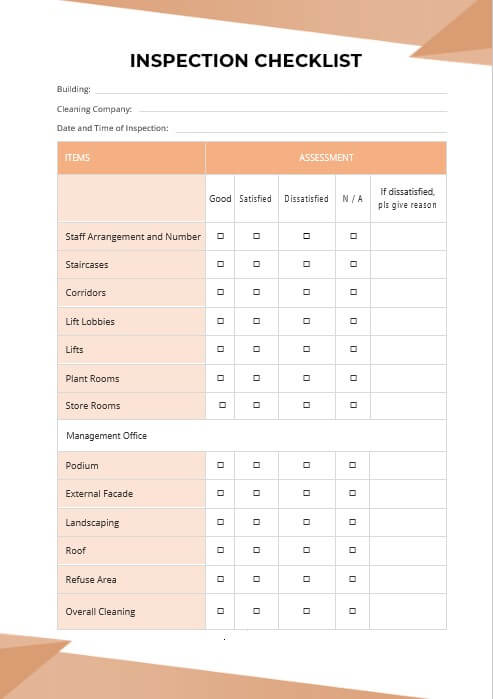 inspection checklist templates 3